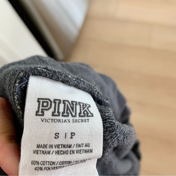 Grey Drawstring Fleece Terry Shorts with Green Palm Print Logo Graphic - Picture 4 of 10